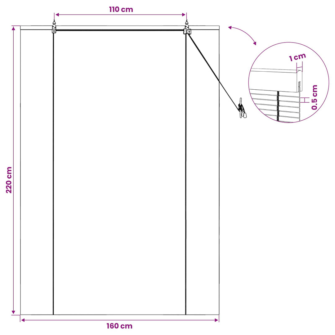 Rullegardin Brun 160 x 220 cm Bambus