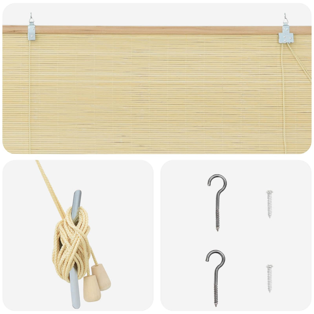 Rullegardin Naturfarvet 130 x 220 cm Bambus