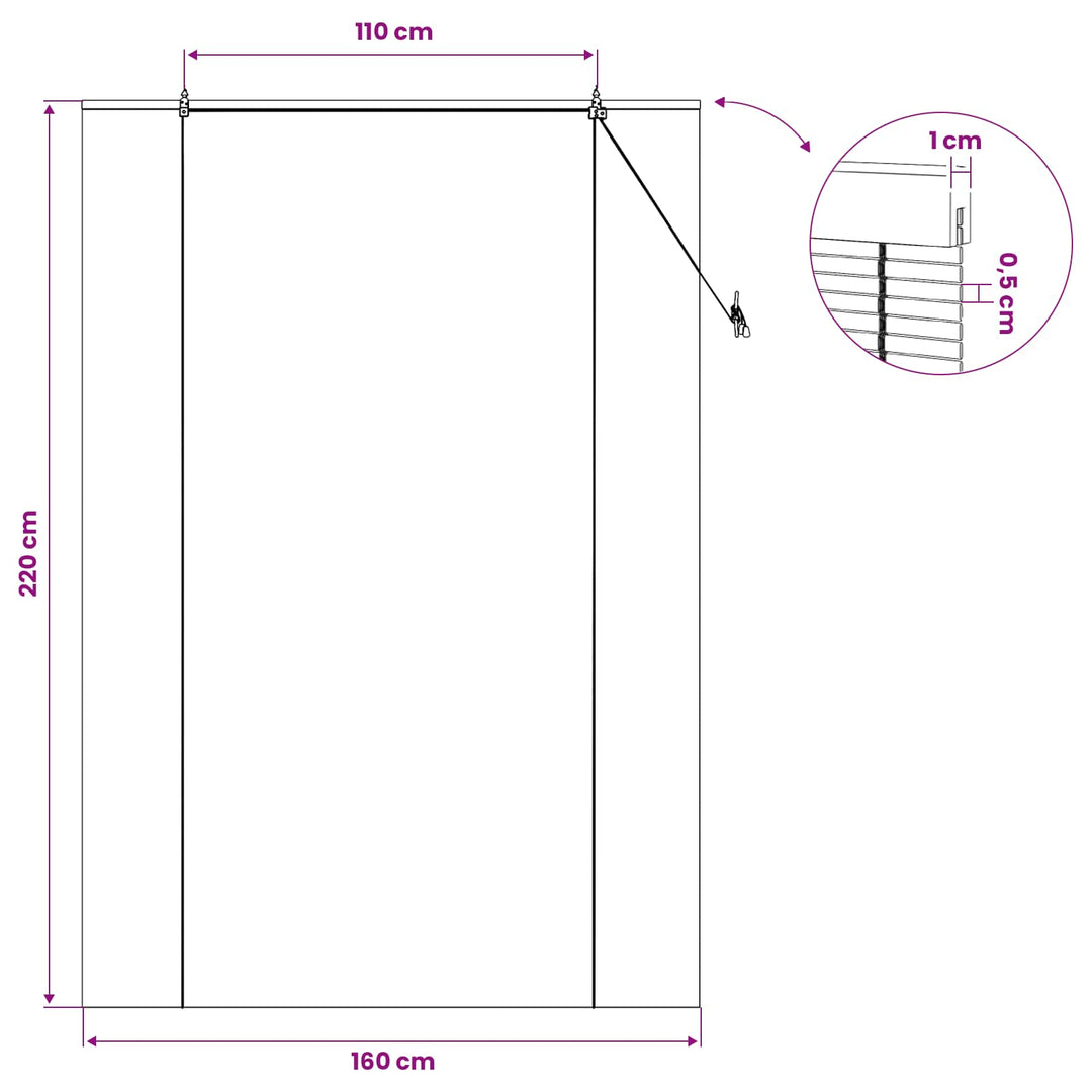 Rullegardin Naturfarvet 160 x 220 cm Bambus