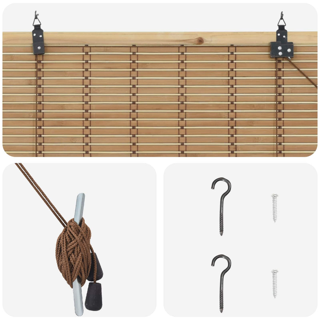 Rullegardin Naturlig og Brun 70 x 160 cm Bambus