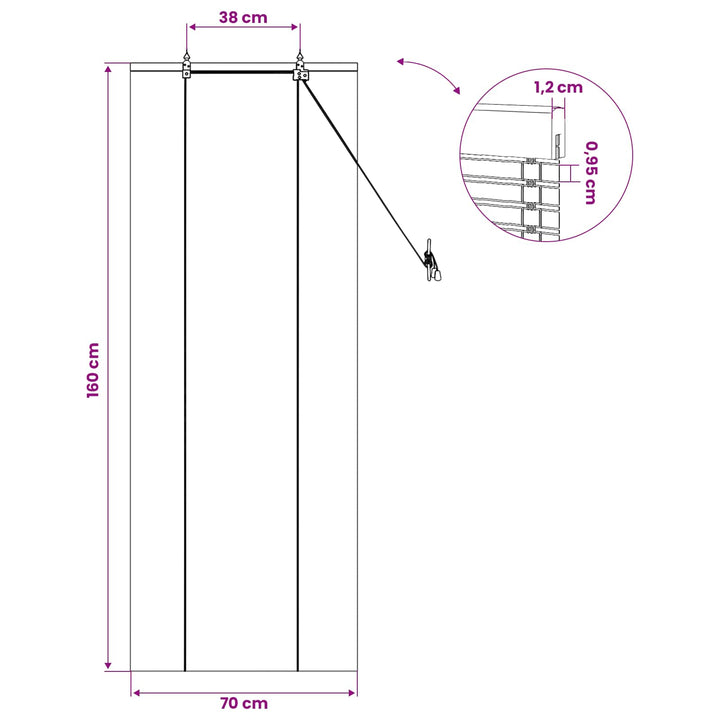 Rullegardin Naturlig og Brun 70 x 160 cm Bambus