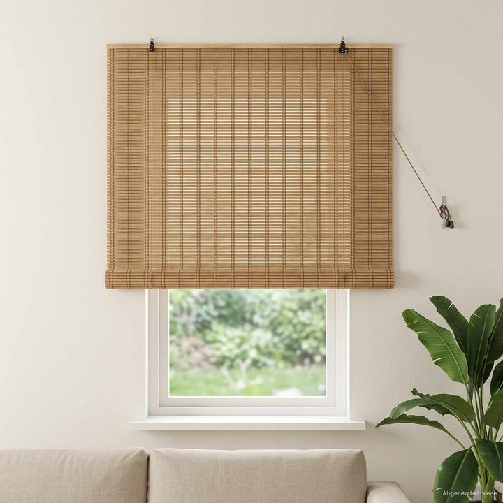 Rullegardin Naturlig og Brun 160 x 160 cm Bambus