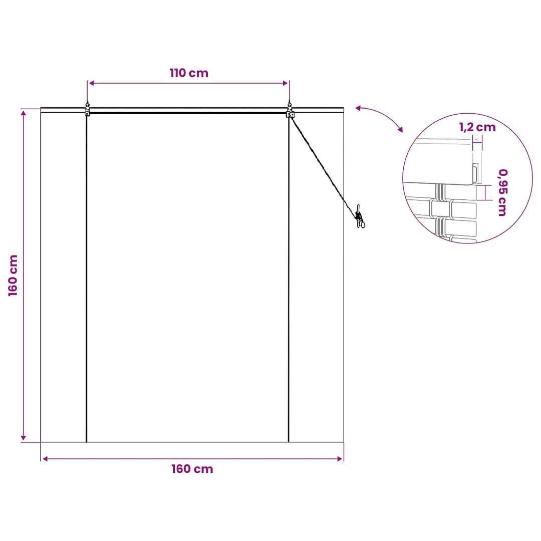Rullegardin Brun 160 x 160 cm Bambus
