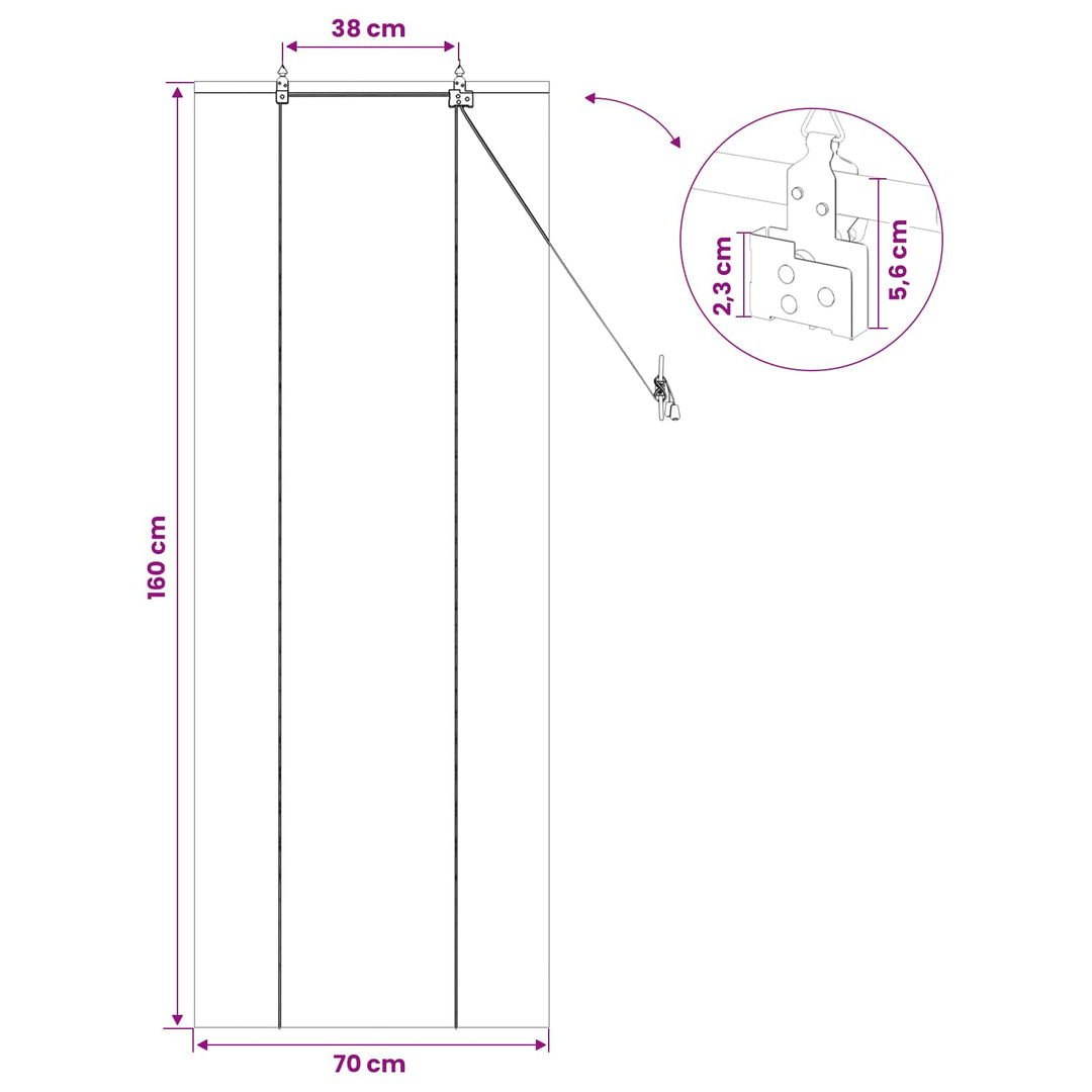 Rullegardin Naturfarvet 70 x 160 cm Bambus