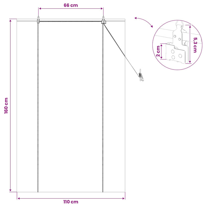 Rullegardin Naturfarvet 110 x 160 cm Bambus