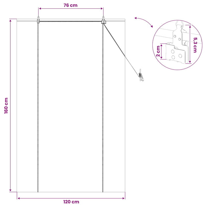 Rullegardin Naturfarvet 120 x 160 cm Bambus