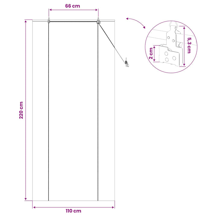 Rullegardin Naturfarvet 110 x 220 cm Bambus