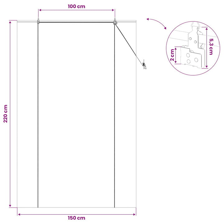Rullegardin Naturfarvet 150 x 220 cm Bambus