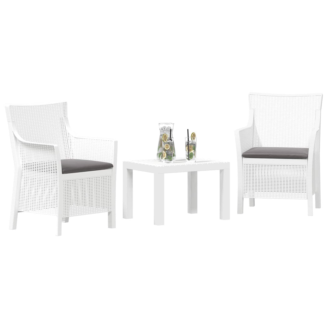 Lounge sæt med pude 3 pcs Hvid PP