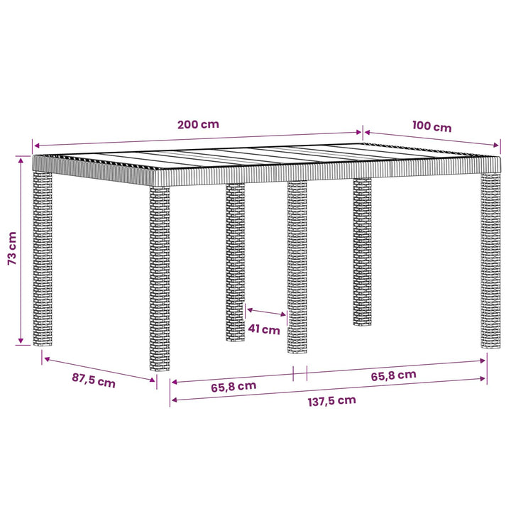 Have Spisebordssæt 7 stk. Antracit og cremefarvet PP