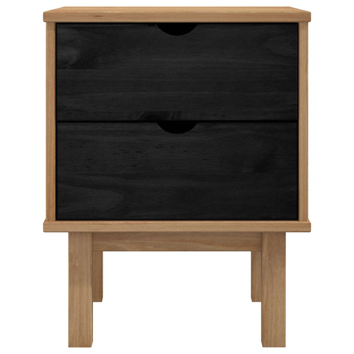 Sengebord OTTA Sort 45 x 39 x 57 cm Massivt fyrretræ