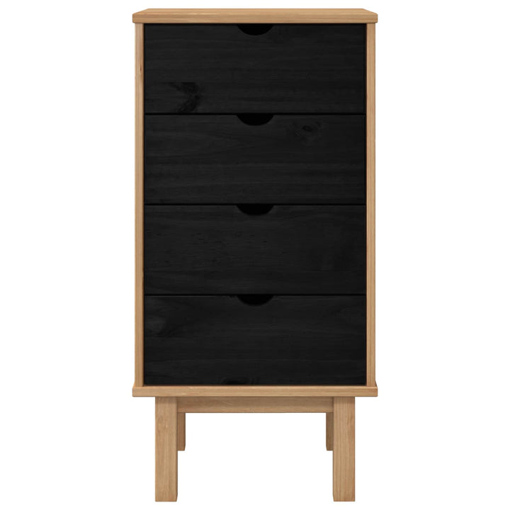Skuffeskab OTTA Sort 45 x 39 x 90 cm Massivt fyrretræ