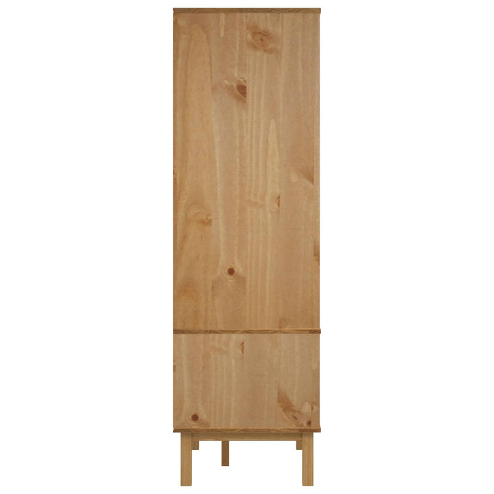 Garderobeskab OTTA Sort 76,5 x 53 x 172 cm Massivt fyrretræ