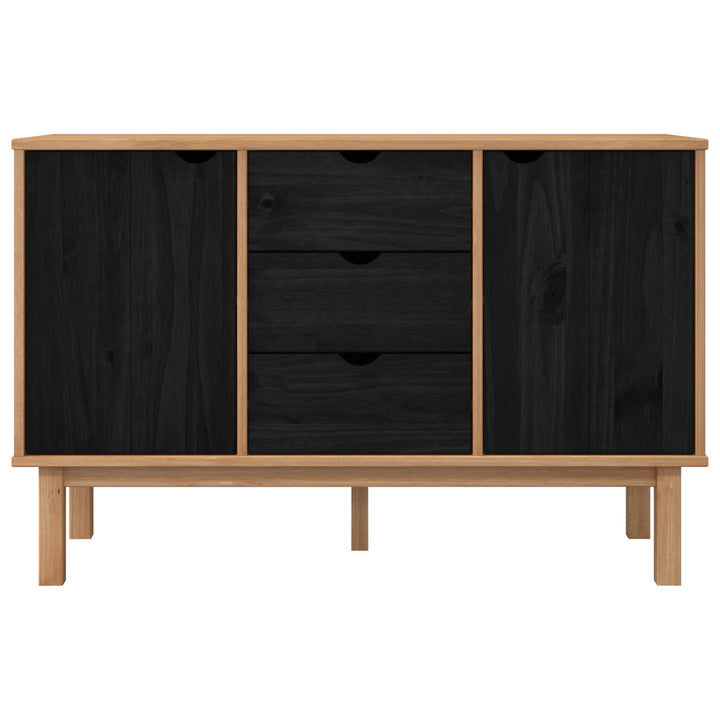 Sideboard OTTA Sort 113,5 x 43 x 73 cm Massivt fyrretræ