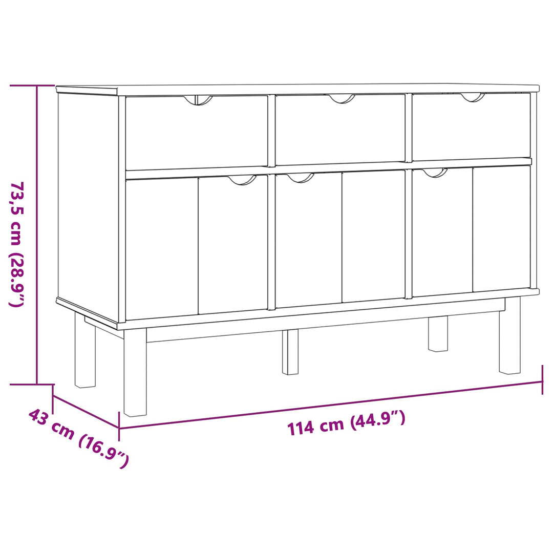 Sideboard OTTA Brun og sort 114 x 43 x 73,5 cm