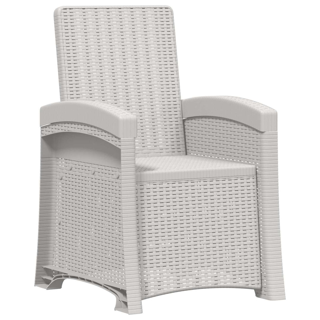 Lænestol med rygvinkling i rattanlook 2 stk. Hvid og gråbrun PP