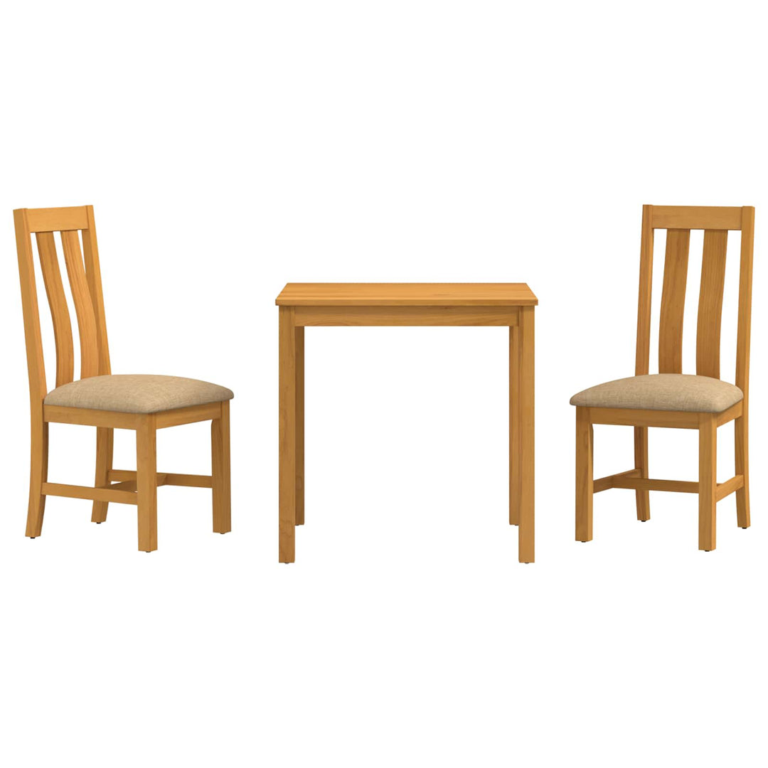 Spisestuesæt 3 stk. Beige Massivt Eg Træ