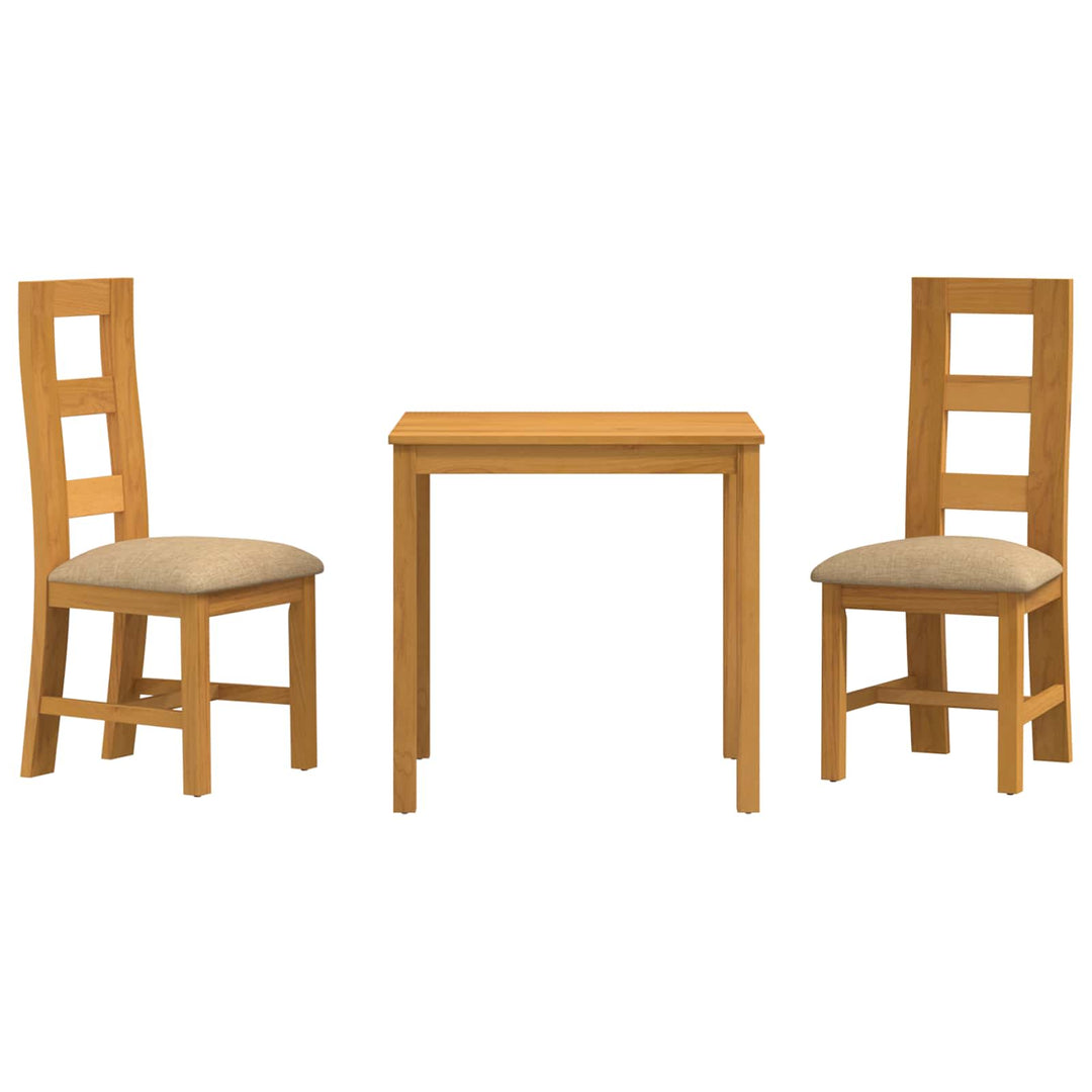 Spisestuesæt 3 stk. Beige Massivt Eg Træ