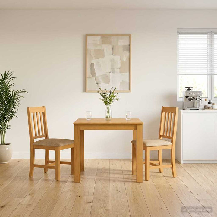 Spisestuesæt 3 stk. Beige Massivt Eg Træ