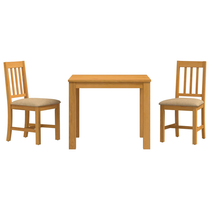 Spisestuesæt 3 stk. Beige Massivt Eg Træ