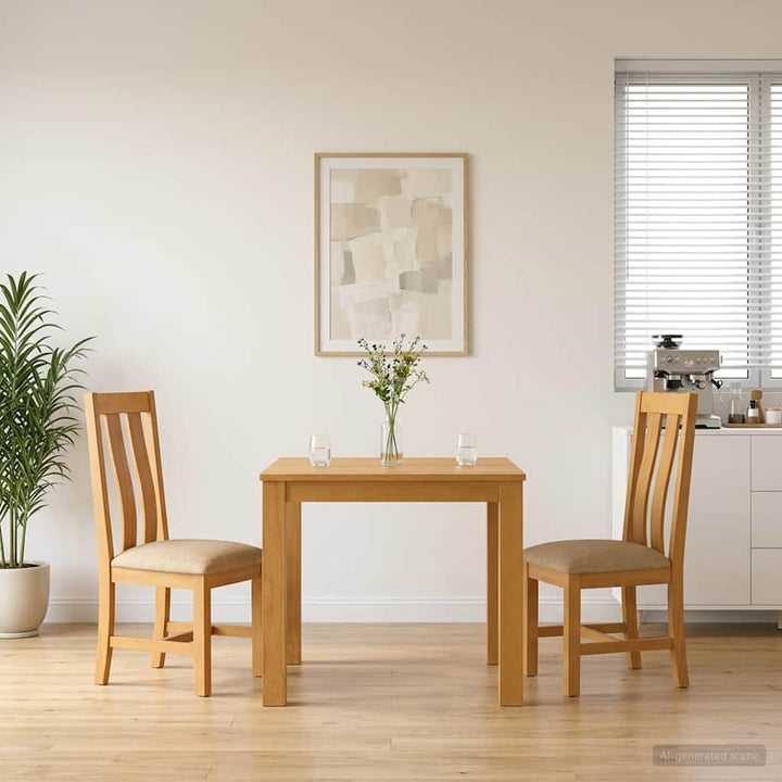 Spisestuesæt 3 stk. Beige Massivt Eg Træ