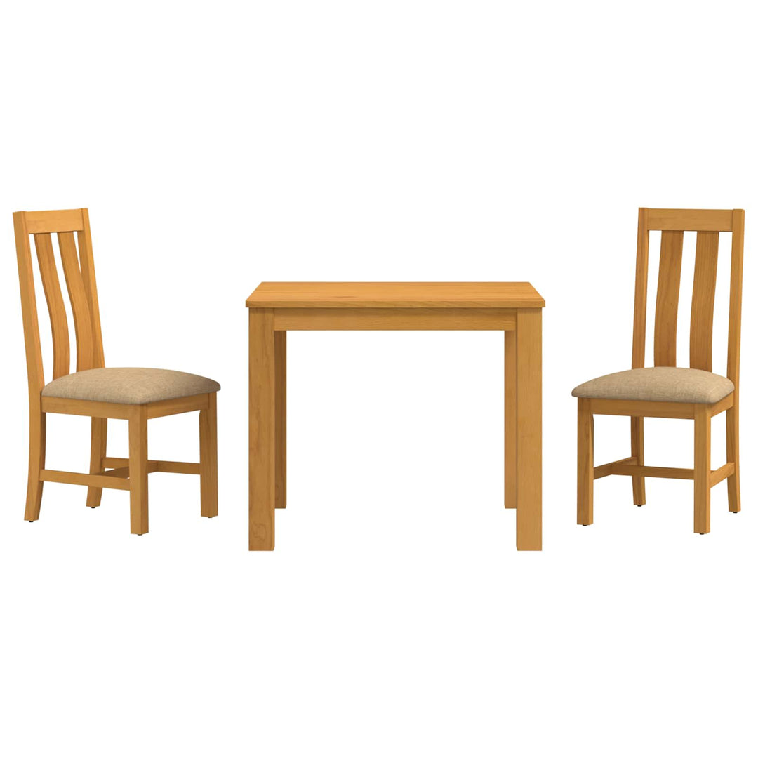 Spisestuesæt 3 stk. Beige Massivt Eg Træ