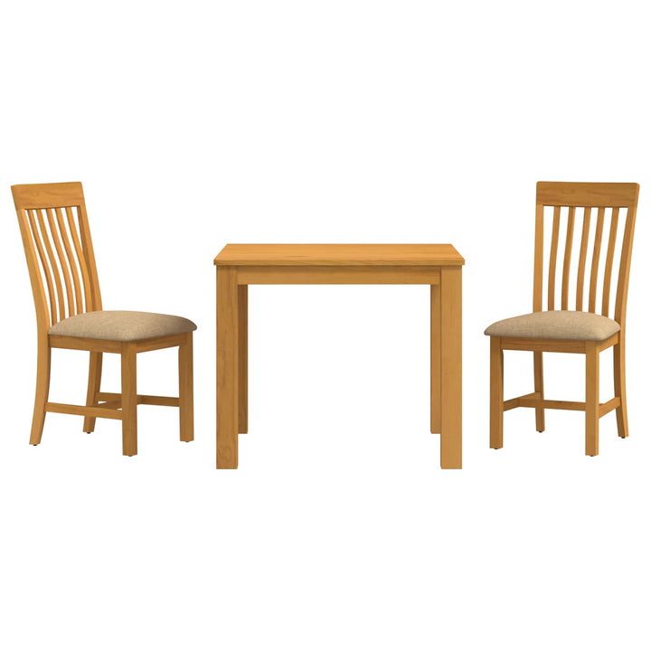 Spisestuesæt 3 stk. Beige Massivt Eg Træ