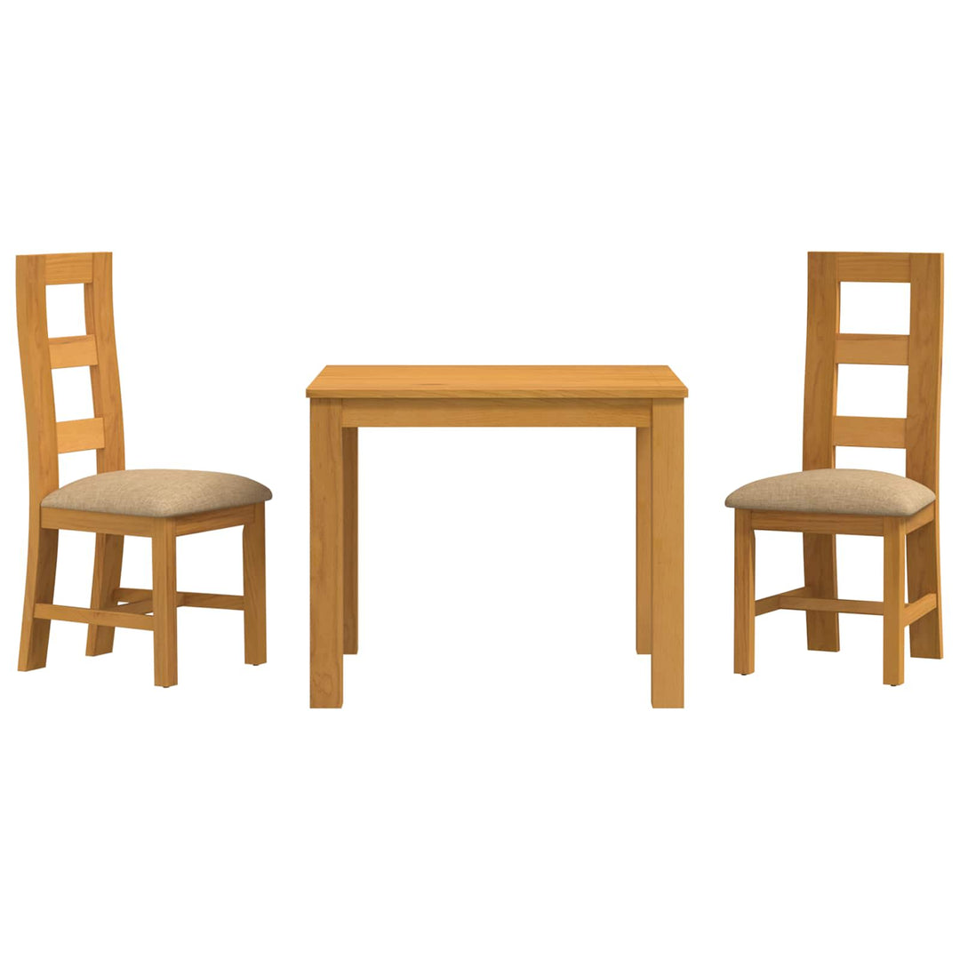 Spisestuesæt 3 stk. Beige Massivt Eg Træ