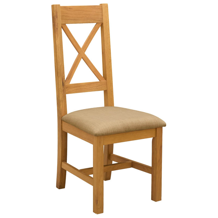 Spisestuesæt 5 stk. Beige Massivt Eg Træ