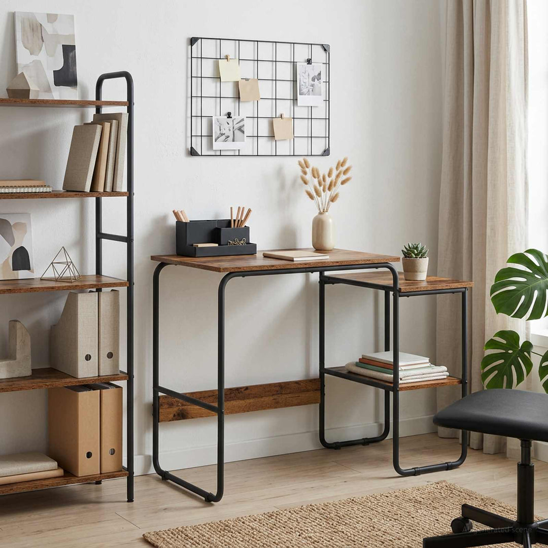 Skrivebord med opbevaring Egetræ 100 x 50 x 75 cm