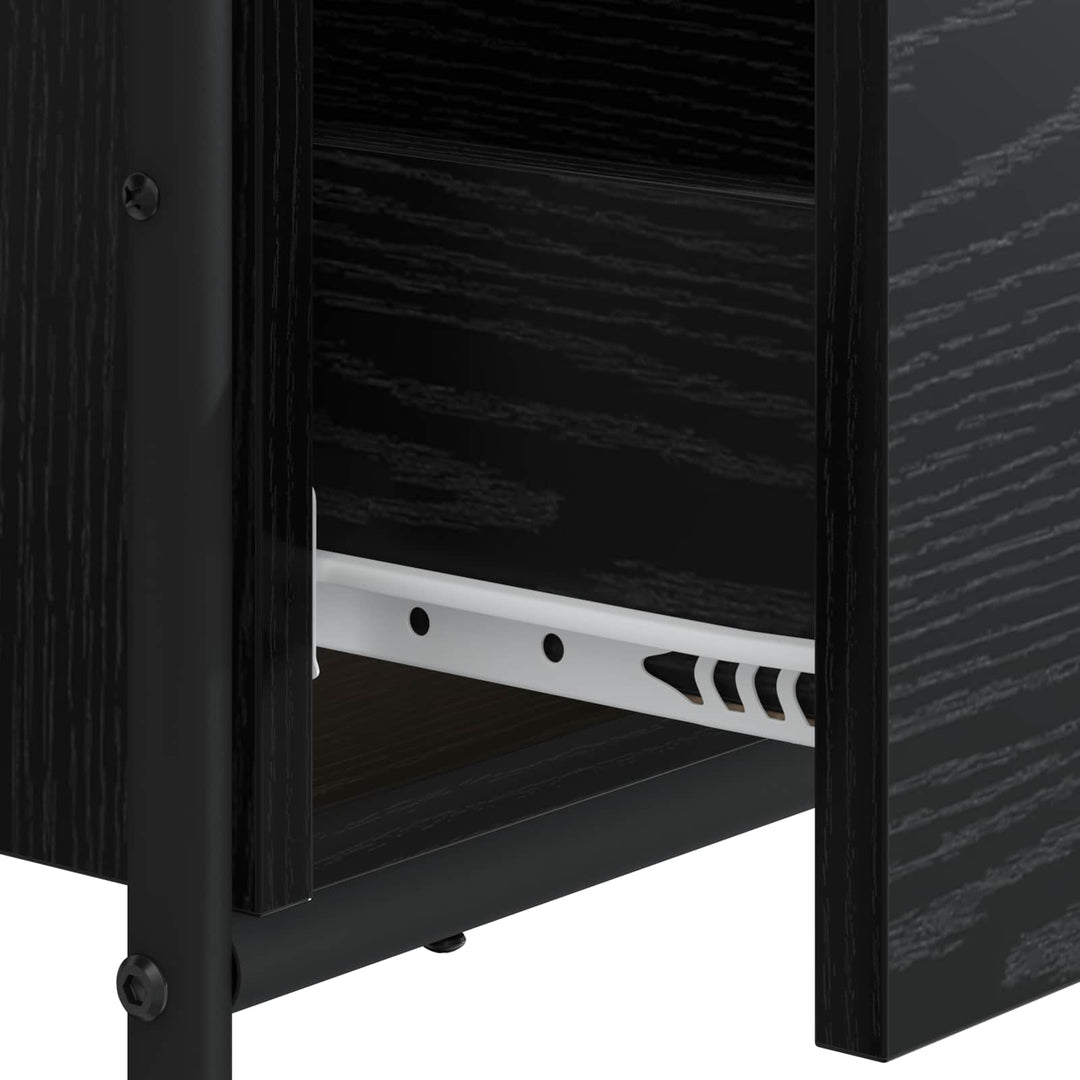 Skrivebord med opbevaring Sort eg 120 x 50 x 75 cm