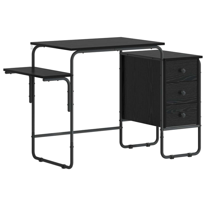 Skrivebord med opbevaring Sort eg 120 x 50 x 75 cm