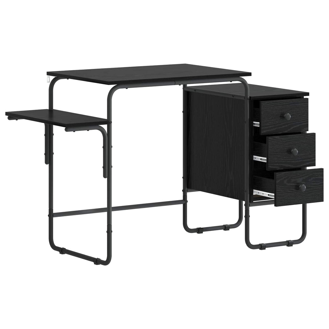 Skrivebord med opbevaring Sort eg 120 x 50 x 75 cm