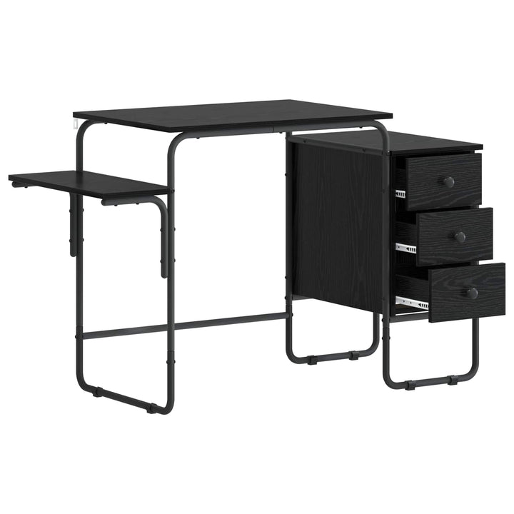 Skrivebord med opbevaring Sort eg 120 x 50 x 75 cm