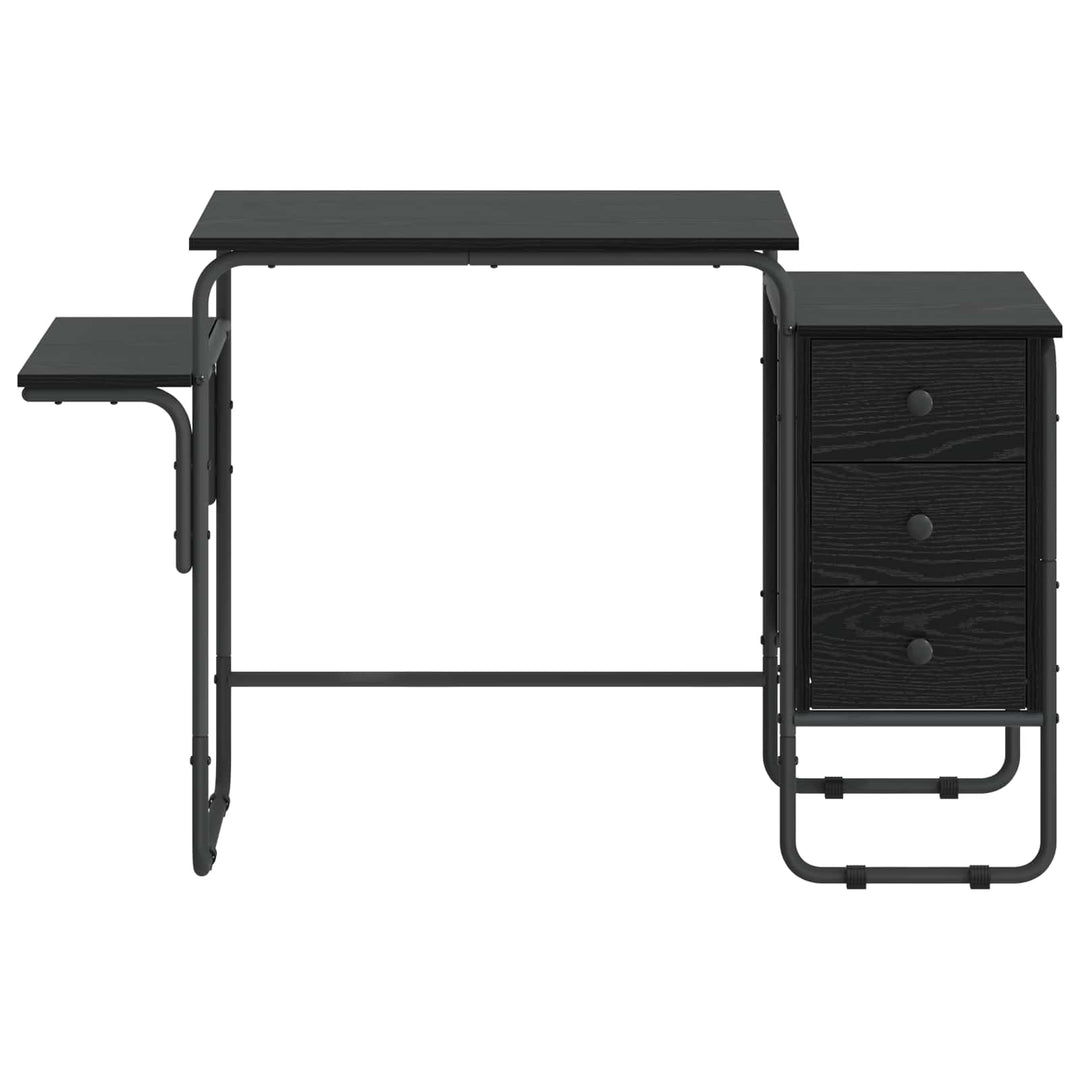 Skrivebord med opbevaring Sort eg 120 x 50 x 75 cm