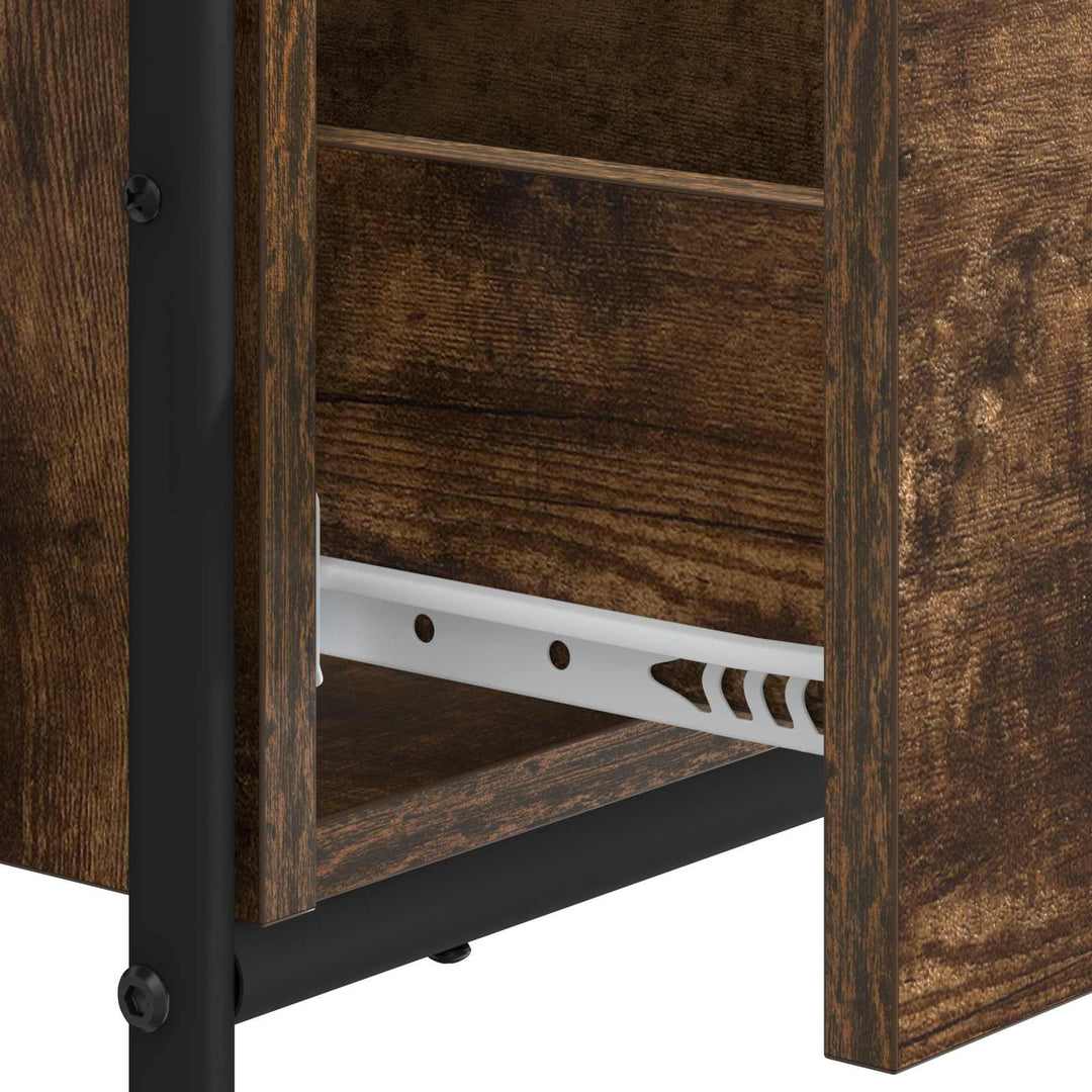Skrivebord med opbevaring Røget eg 120 x 50 x 75 cm