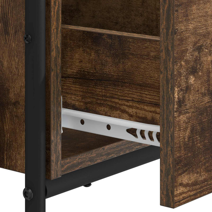 Skrivebord med opbevaring Røget eg 120 x 50 x 75 cm
