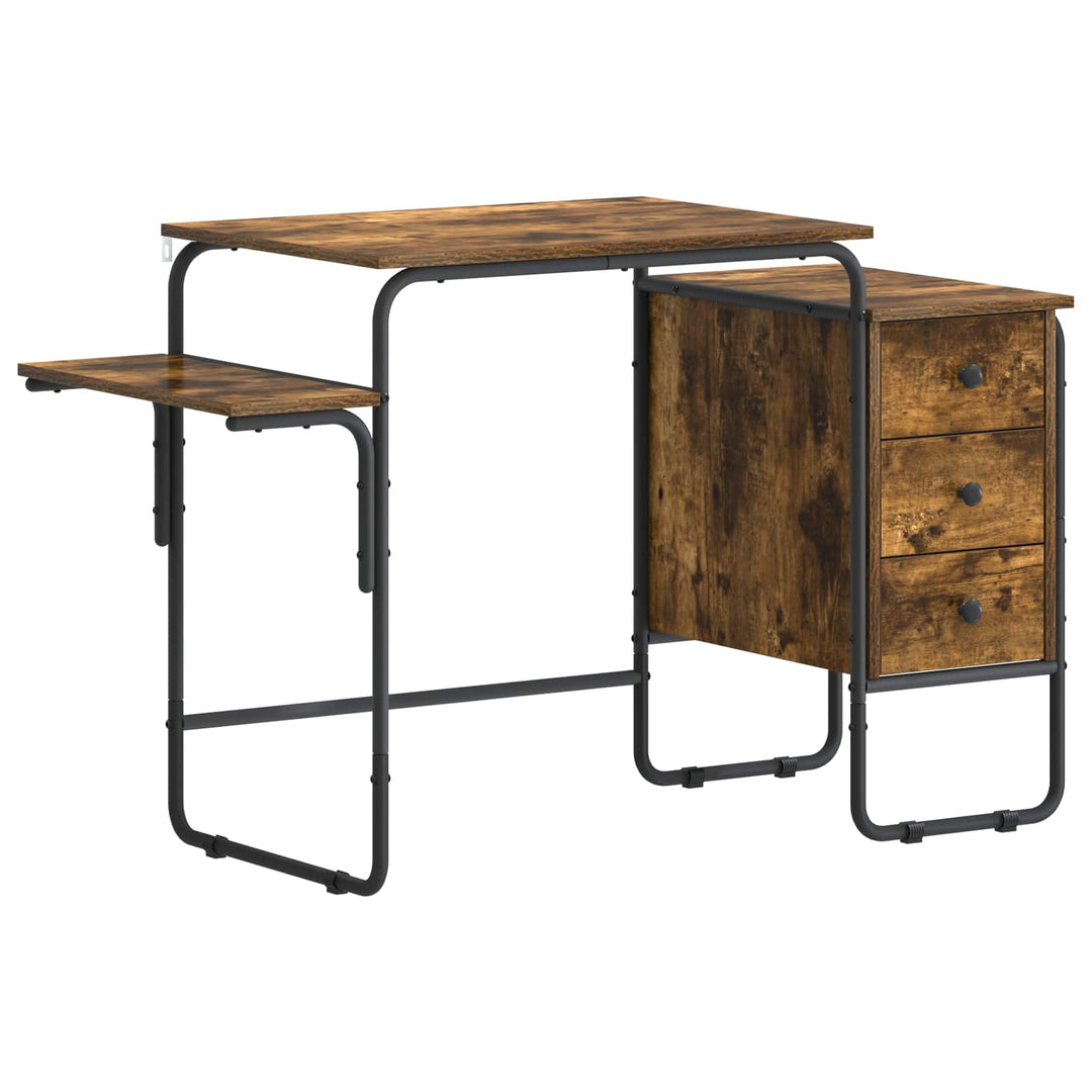 Skrivebord med opbevaring Røget eg 120 x 50 x 75 cm