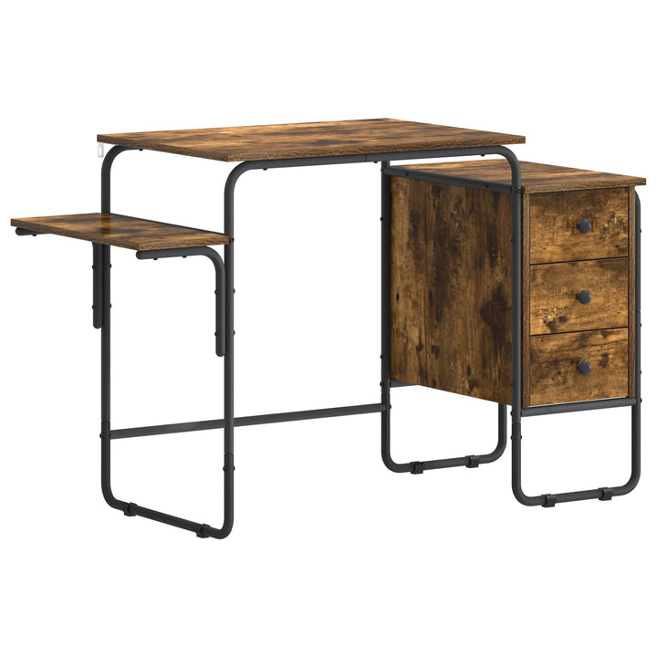 Skrivebord med opbevaring Røget eg 120 x 50 x 75 cm