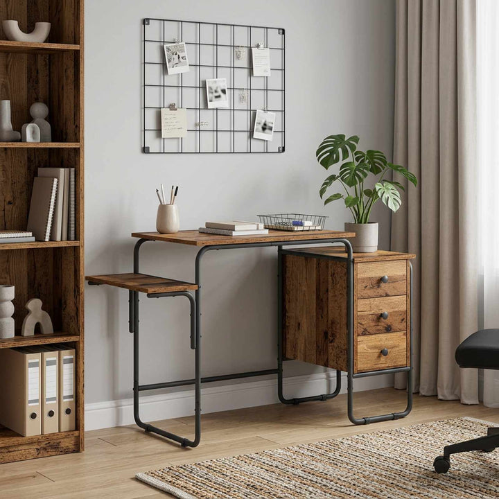 Skrivebord med opbevaring Egetræ 120 x 50 x 75 cm