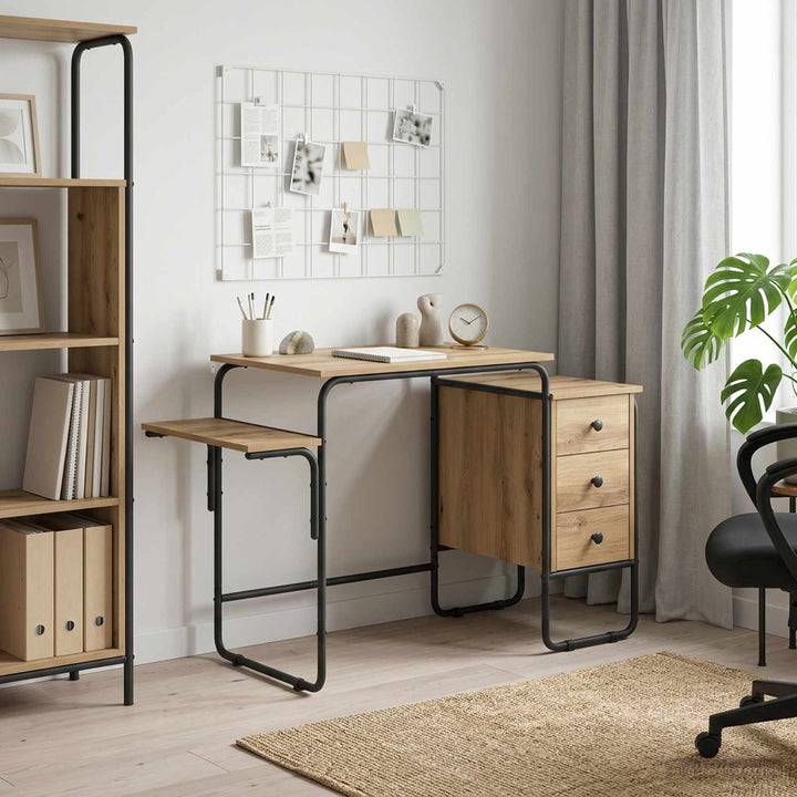 Skrivebord med opbevaring Artisan-eg 120 x 50 x 75 cm