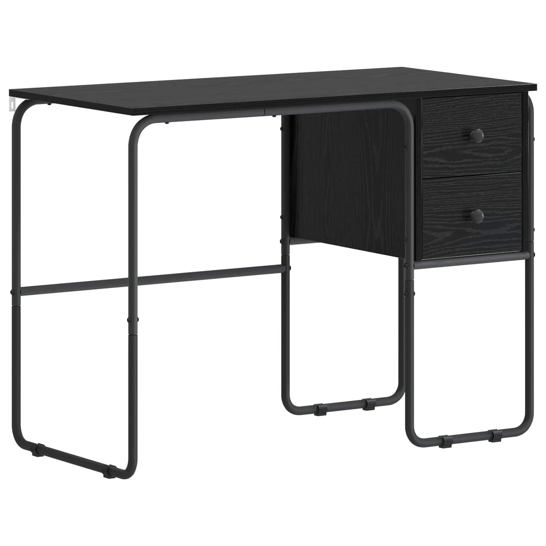 Skrivebord med opbevaring Sort eg 100 x 50 x 75 cm