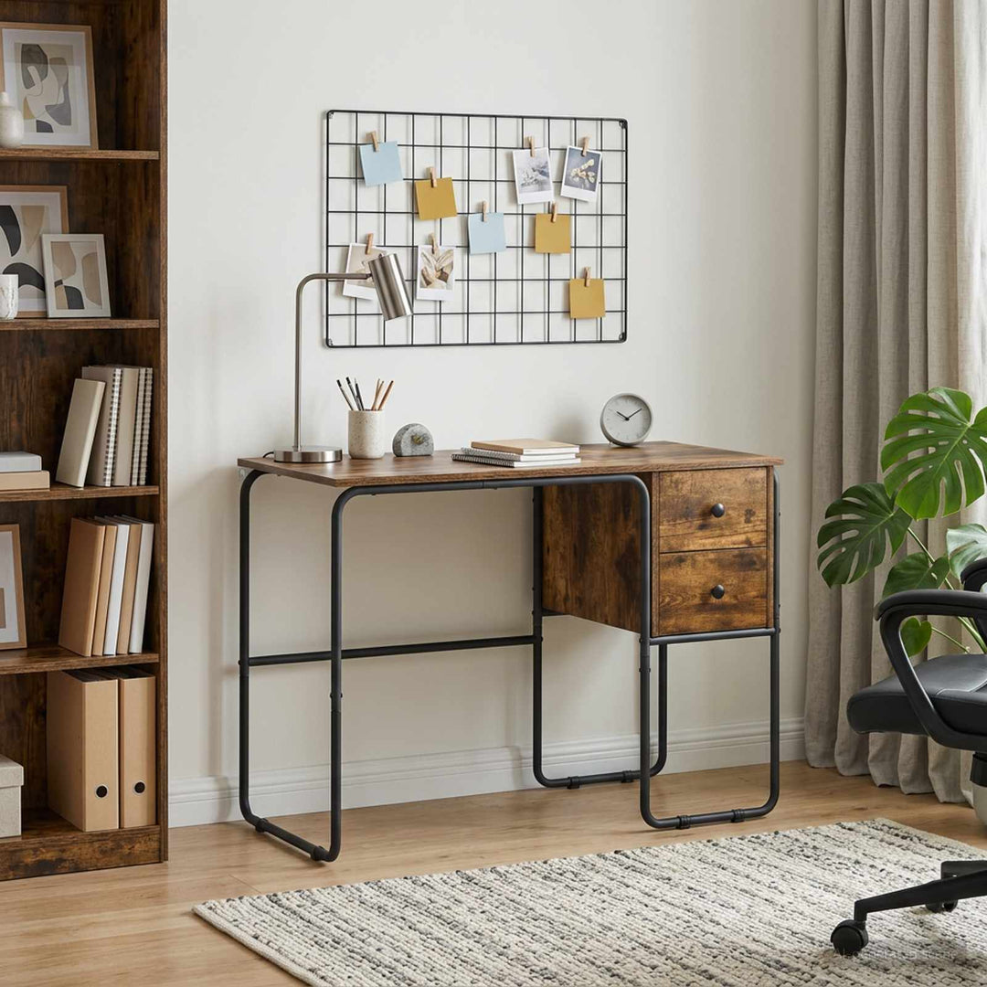 Skrivebord med opbevaring Røget eg 100 x 50 x 75 cm
