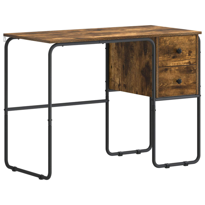 Skrivebord med opbevaring Røget eg 100 x 50 x 75 cm