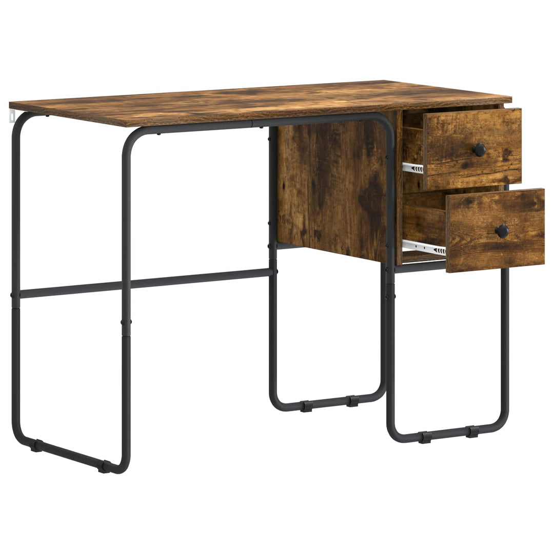 Skrivebord med opbevaring Røget eg 100 x 50 x 75 cm