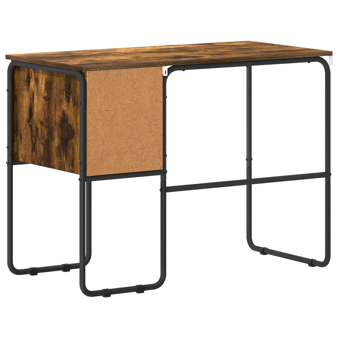 Skrivebord med opbevaring Røget eg 100 x 50 x 75 cm
