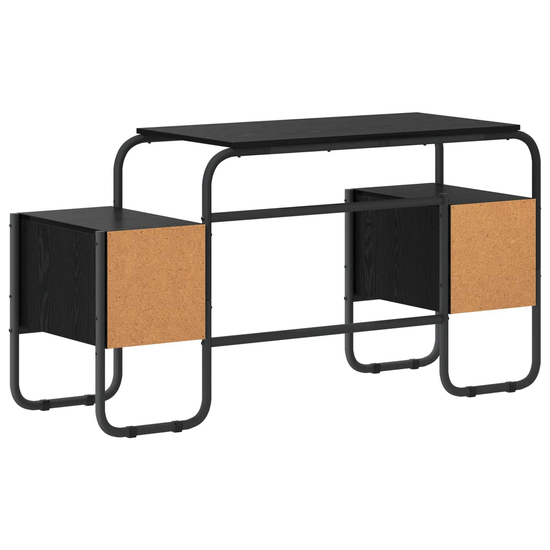Skrivebord med opbevaring Sort eg 145 x 50 x 75 cm