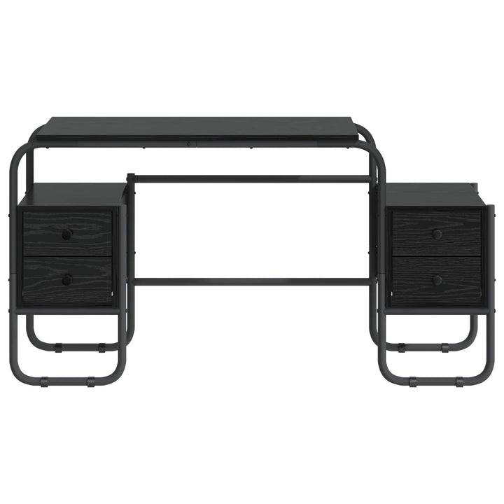 Skrivebord med opbevaring Sort eg 145 x 50 x 75 cm