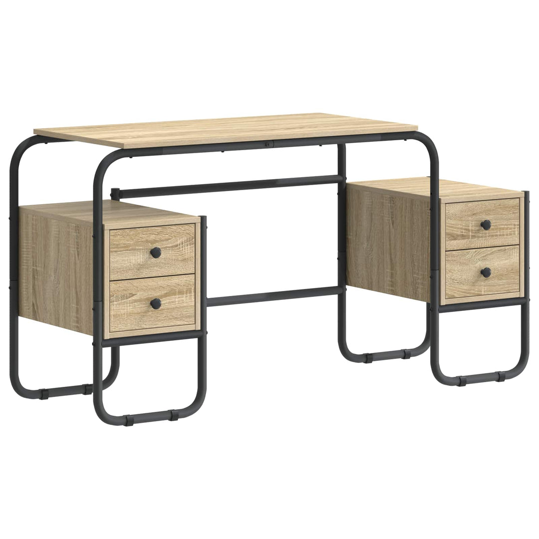 Skrivebord med opbevaring Sonoma-eg 145 x 50 x 75 cm