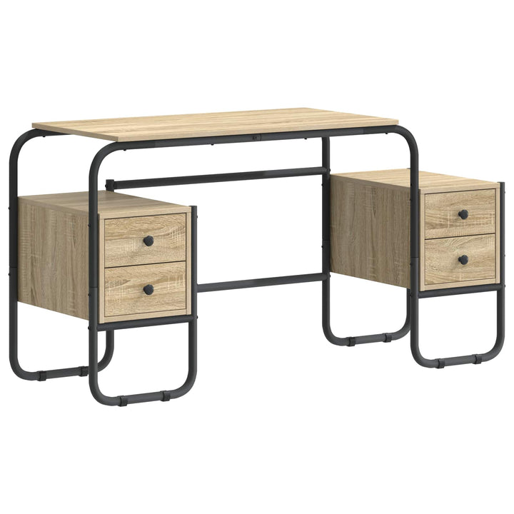 Skrivebord med opbevaring Sonoma-eg 145 x 50 x 75 cm